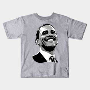 Barack Obama Smile Grayscale Pop Art Kids T-Shirt